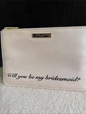 Katie Liston London Champagne Bridesmaid Clutch - 'Will you be my bridesmaid?'